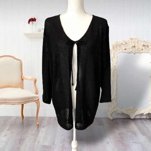 Lane Bryant Black Knit 3/4 Sleeve Cardigan Twinset Sweater Set Sz 18/20 **READ** - Picture 7 of 13